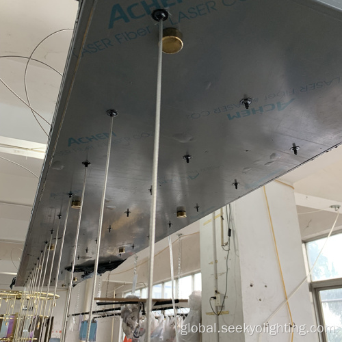 Custom Lamp Fixtures Hotel lobby custom dimming metal tube ceiling chandelier Factory